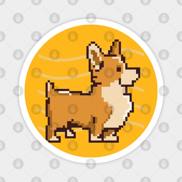 Pixelated Corgi Doge Funny Dog Art Magnet by TTWW Studios